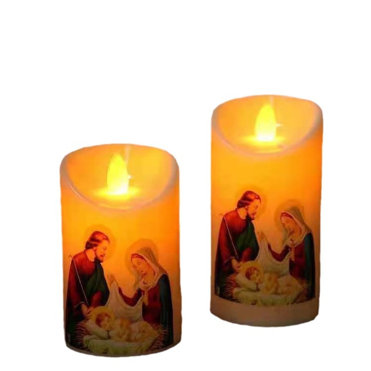 Jesus Christ - Virgin Mary Flameless Candle