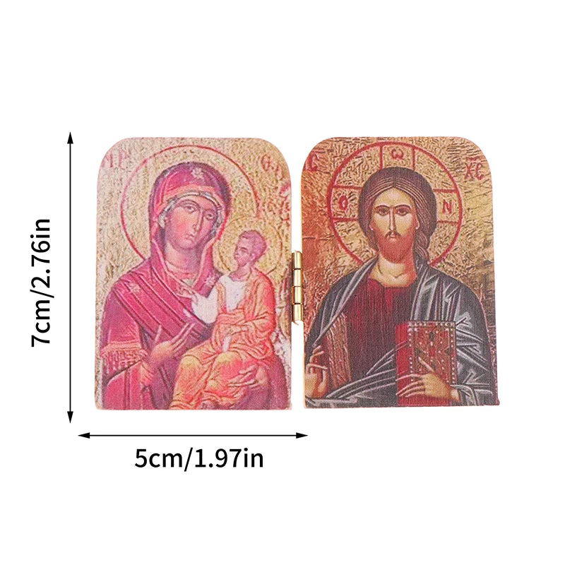 Christ The Teacher And Virgin Of Kazan Catholic Orthodox Icon Diptych