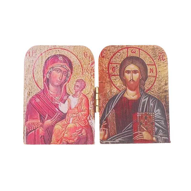 Christ The Teacher And Virgin Of Kazan Catholic Orthodox Icon Diptych