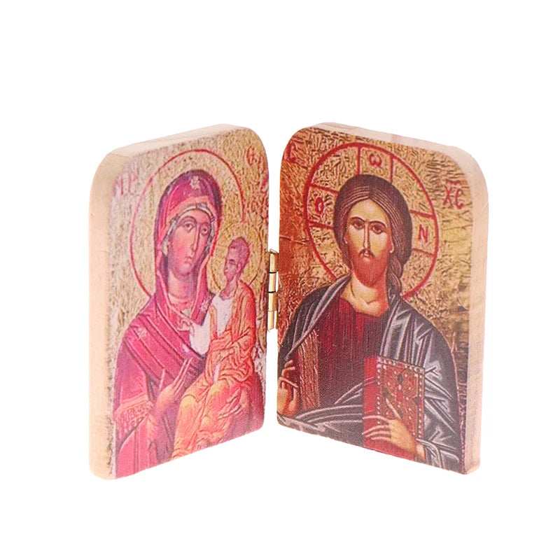 Christ The Teacher And Virgin Of Kazan Catholic Orthodox Icon Diptych