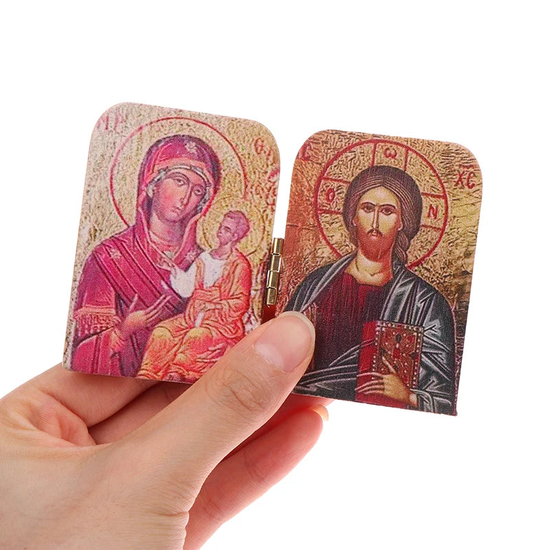 Christ The Teacher And Virgin Of Kazan Catholic Orthodox Icon Diptych