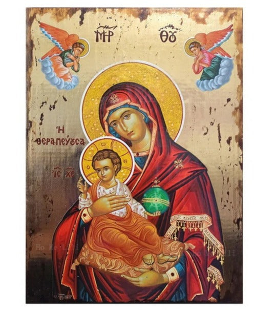 Theotokos Of Vladimir And The Healer Painting