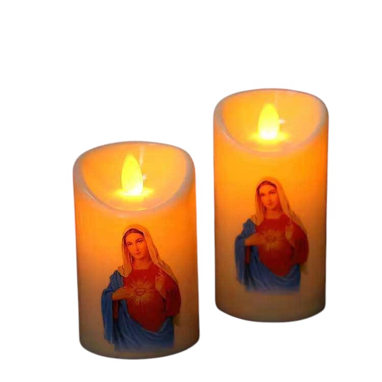 Jesus Christ - Virgin Mary Flameless Candle