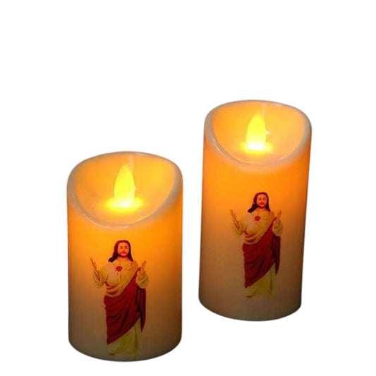 Jesus Christ - Virgin Mary Flameless Candle